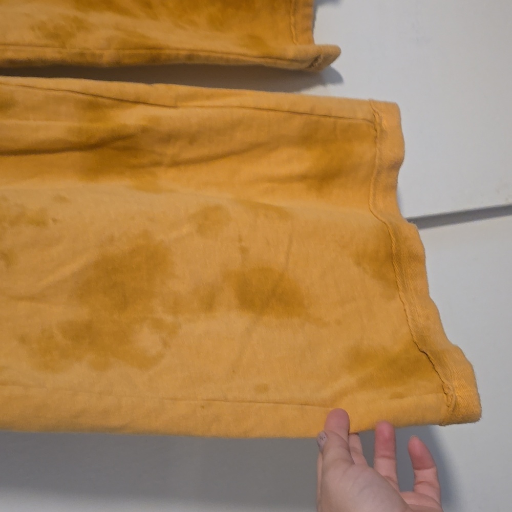 Bohemian Mama 100% Organic Cotton Yellow Sunset Tie Dye High Waist Wide Leg Pant - Picture 3 of 3